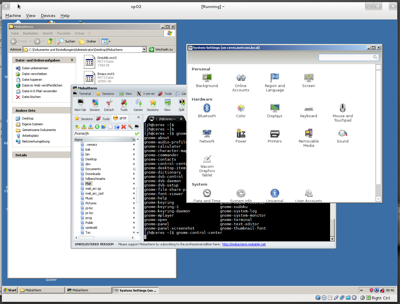 MobaXterm with Gnome